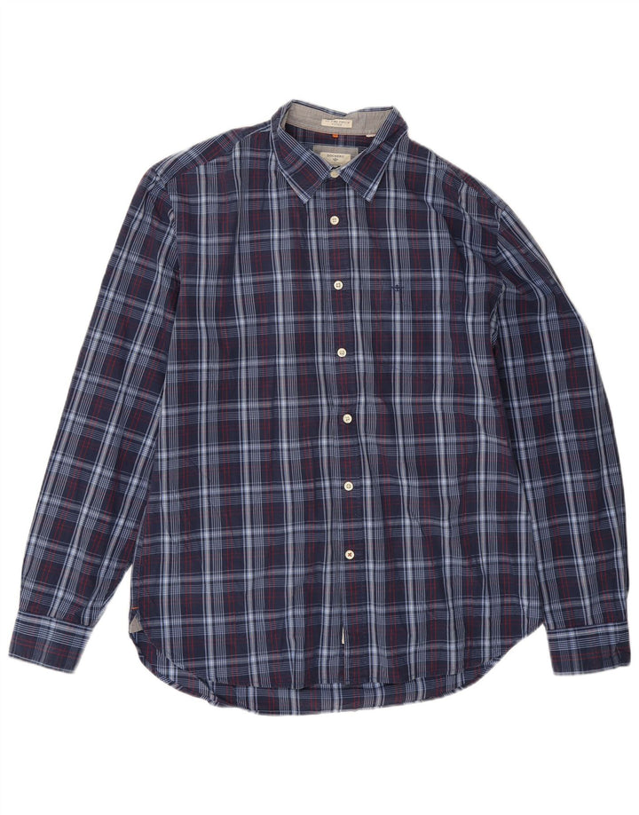 Camicia aderente da uomo Dockers a quadri grandi blu navy