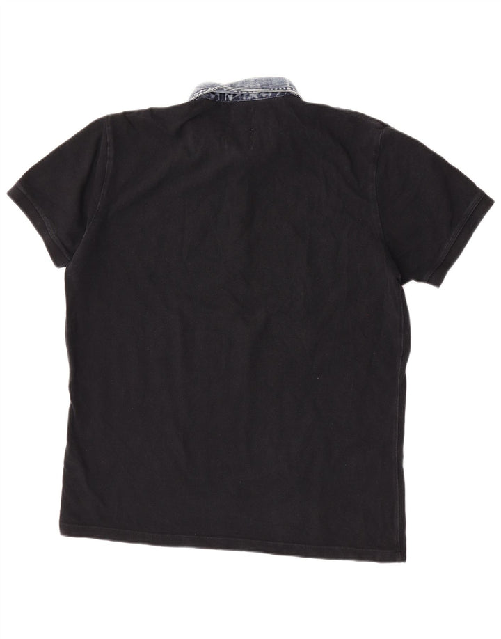 Polo da rugby da uomo Diesel 2XL in cotone nero