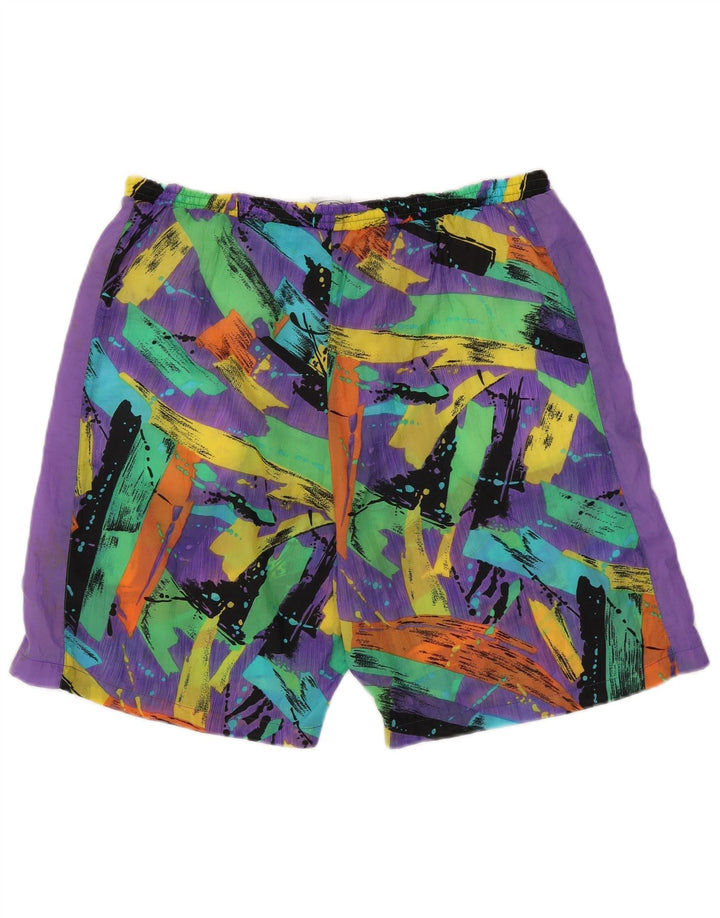Pantaloncini da bagno vintage da uomo 2XL in nylon tie-dye multicolore