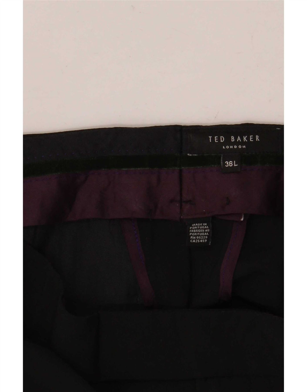 Pantaloni da abito dritti da uomo Ted Baker W36 L36 neri
