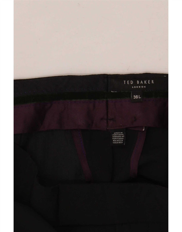Pantaloni da abito dritti da uomo Ted Baker W36 L36 neri