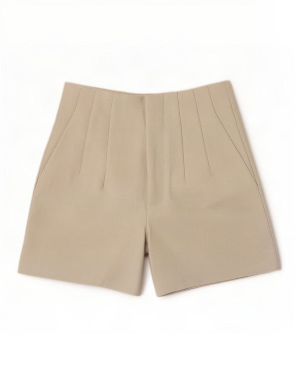 Pantaloncini chino con ancoraggio a vita alta da donna Zara XS W24 Beige