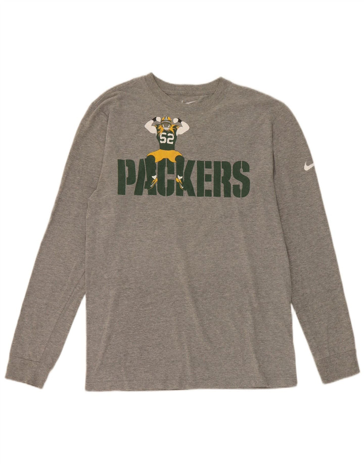 Nike Packers Graphic Top manica lunga da uomo in cotone grigio piccolo