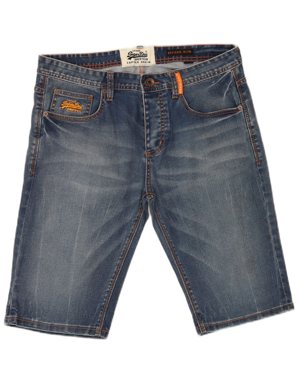 Pantaloncini di jeans slim da uomo Superdry medi W32 in cotone blu