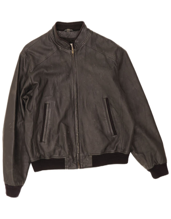 Giacca in Pelle Uomo Lavorazione Artigiana IT 50 Large Nera