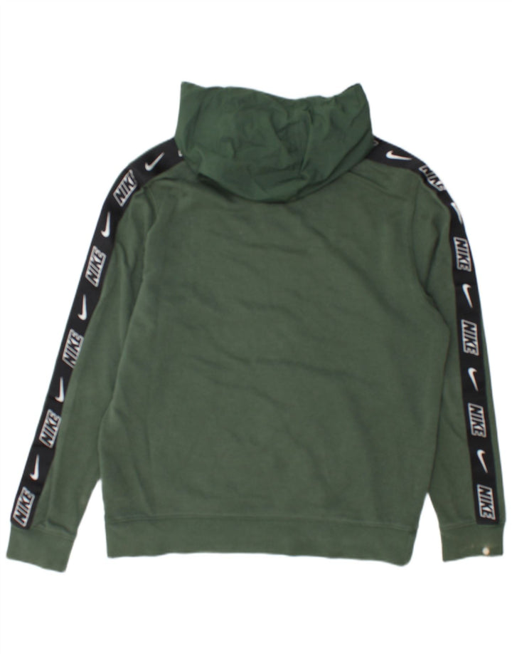 Felpa con cappuccio grafica Nike da uomo in cotone verde medio