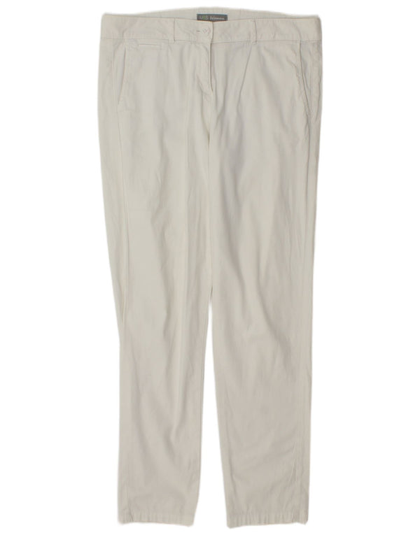 Pantaloni chino slim da donna Marks & Spencer UK 12 medi W32 L30 bianchi