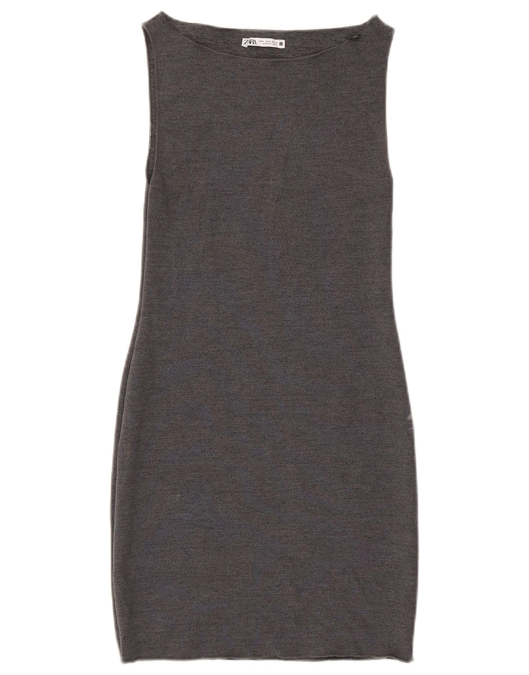 Abito tubino senza maniche Zara da donna UK 12 Viscosa grigio medio