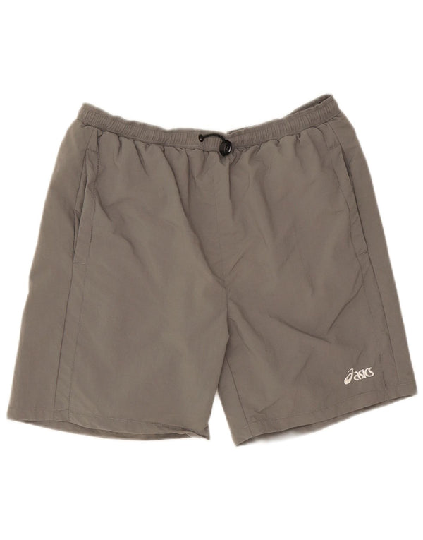 Pantaloncini sportivi da uomo Asics grandi grigi in poliammide
