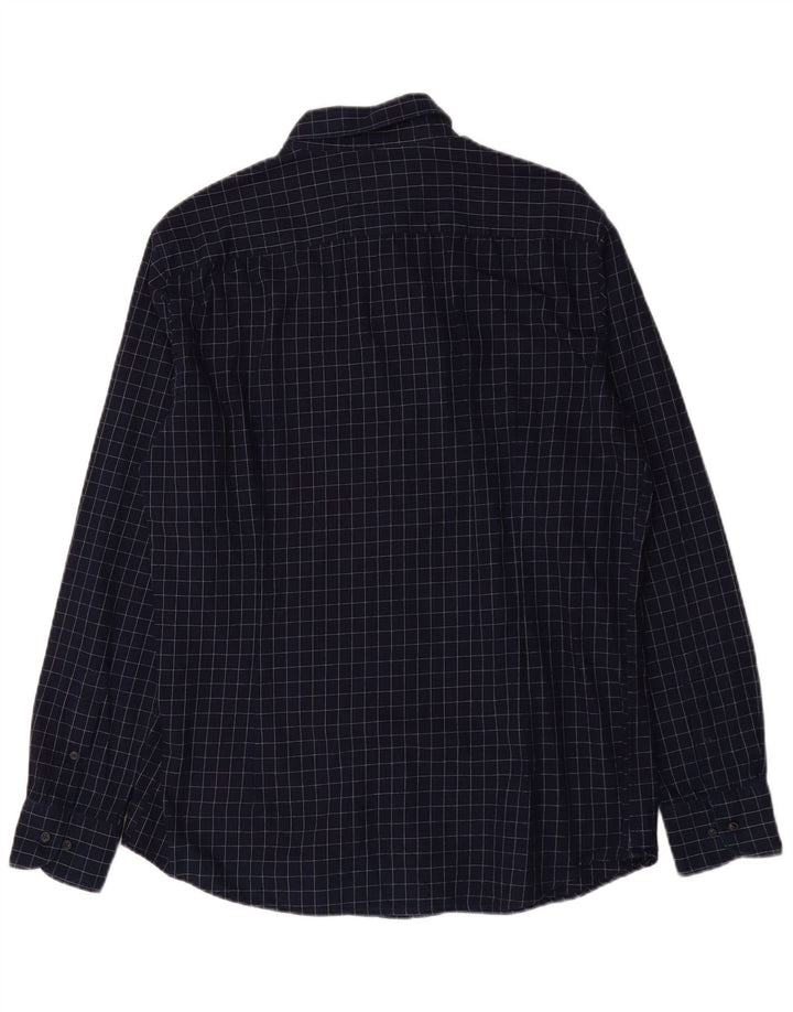 Camicia da uomo in flanella Massimo Dutti XL in cotone a quadri blu navy