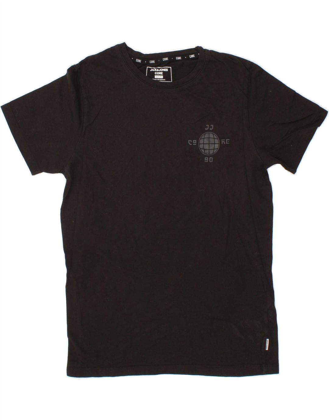 JACK & JONES Mens Slim Fit Graphic T-Shirt Top Medium Black Cotton Vintage Jack & Jones and Second-Hand Jack & Jones from Messina Hembry 