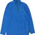 HELLY HANSEN Boys Zip Neck Fleece Jumper 11-12 Years Blue Polyester Vintage Helly Hansen and Second-Hand Helly Hansen from Messina Hembry 
