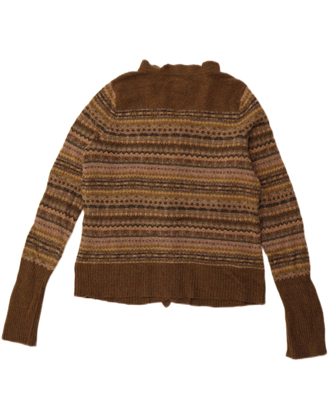 Maglione cardigan petite da donna Eddie Bauer UK 14 Lana d'agnello verde grande