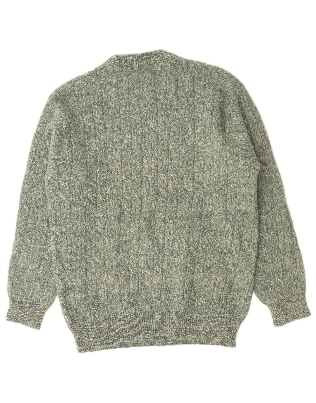 Maglione maglione girocollo da uomo Stefanel piccolo verde screziato