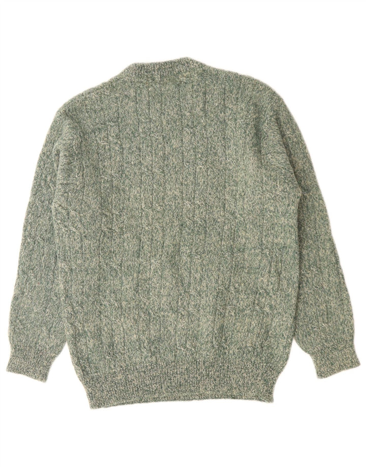Maglione maglione girocollo da uomo Stefanel piccolo verde screziato