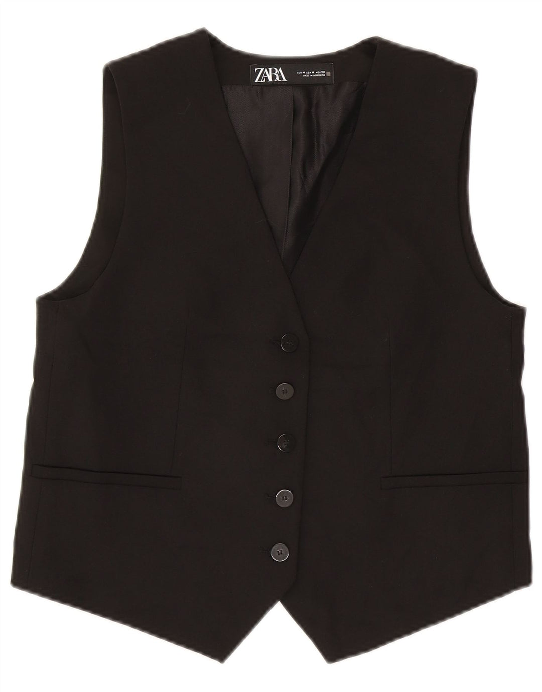Gilet corto da donna Zara UK 14 poliestere nero medio