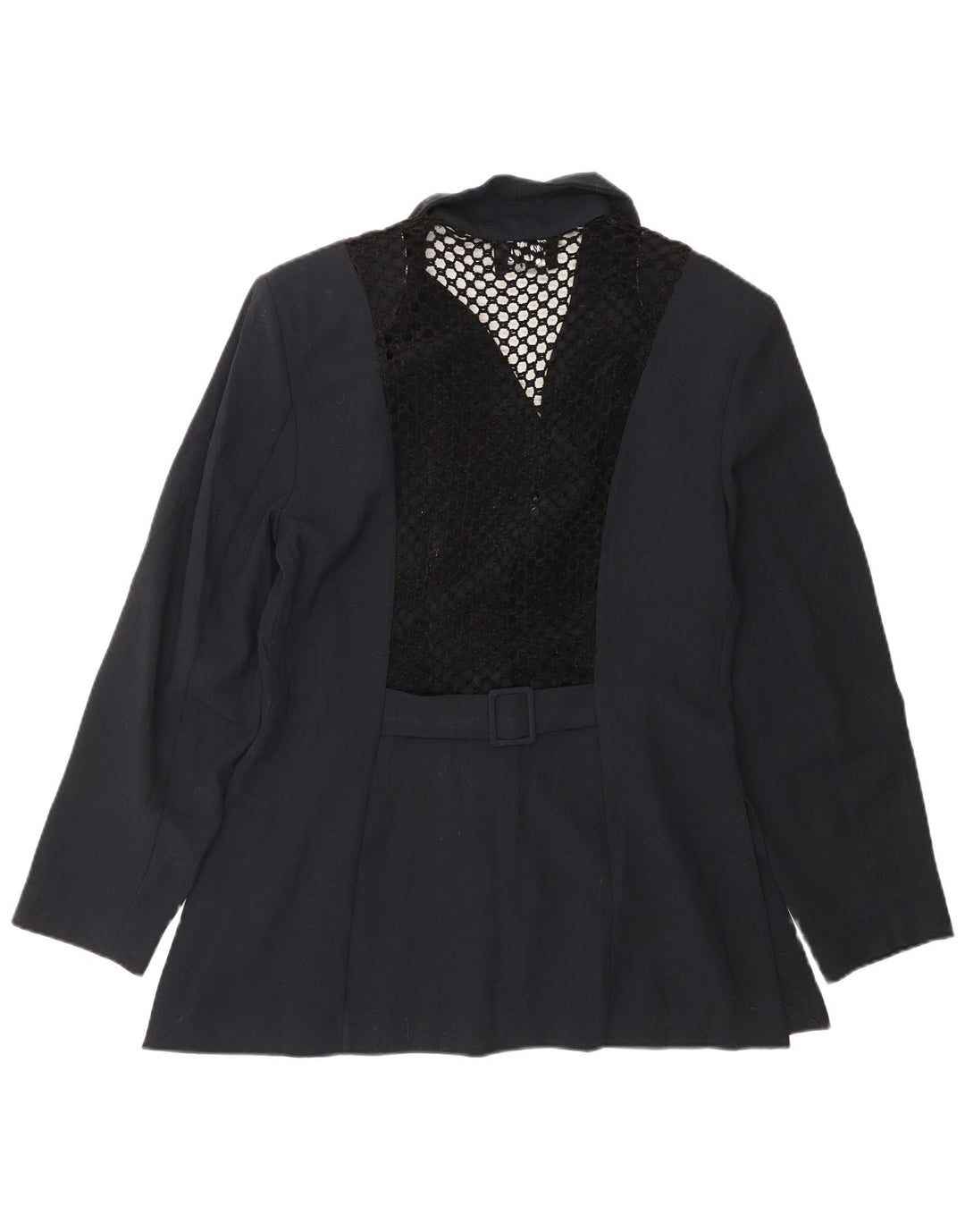 Giacca blazer da donna a 3 bottoni VINTAGE UK 14 medio blu navy
