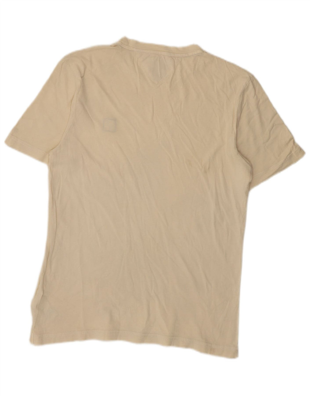 TOMMY HILFIGER Womens T-Shirt Top UK 14 Medium Beige Cotton