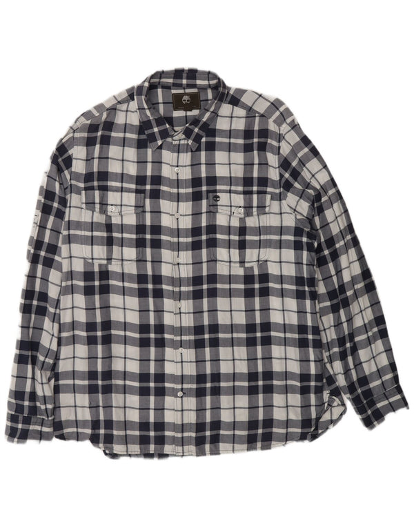 Camicia TIMBERLAND da uomo vestibilità regolare 2XL cotone a quadri blu navy