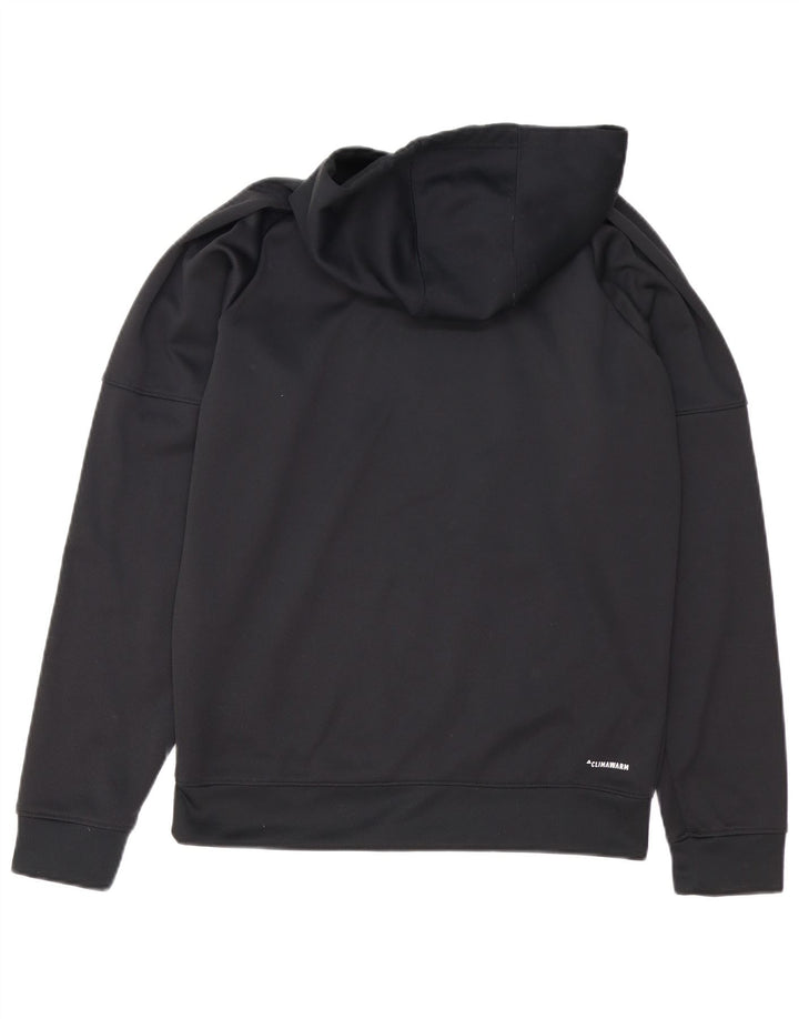 Felpa con cappuccio grafica ADIDAS da uomo Climawarm, poliestere nero medio