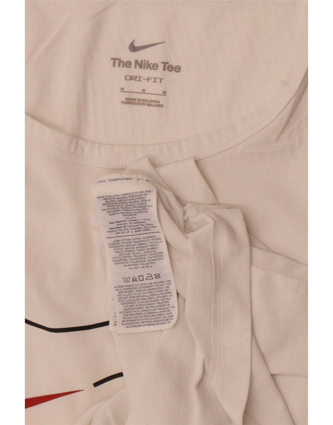 Canotta grafica Nike Dri Fit da uomo in cotone bianco medio