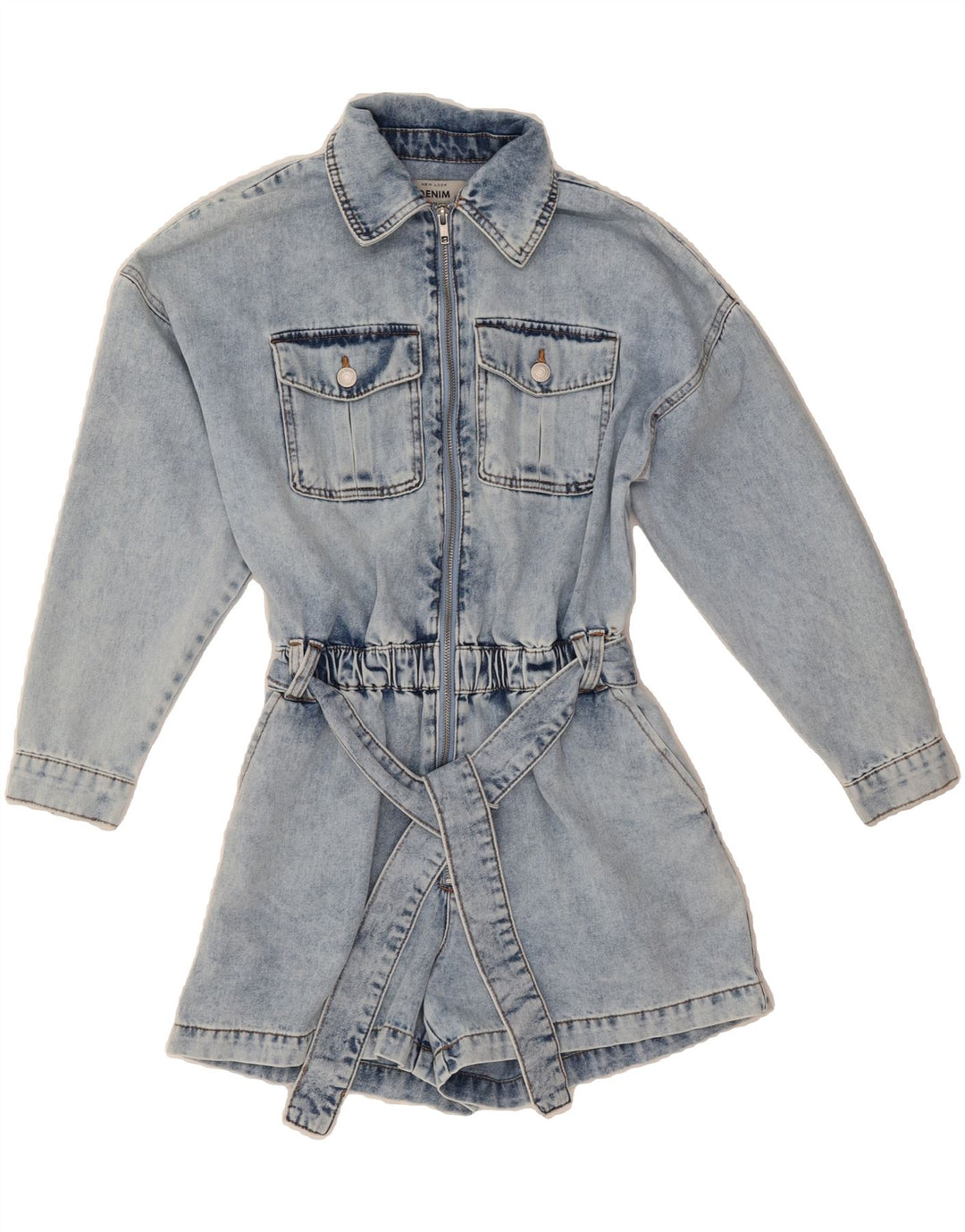 NEW LOOK Womens Denim Playsuit UK 6 XS Blue Cotton Vintage NEW LOOK and Second-Hand NEW LOOK from Messina Hembry 