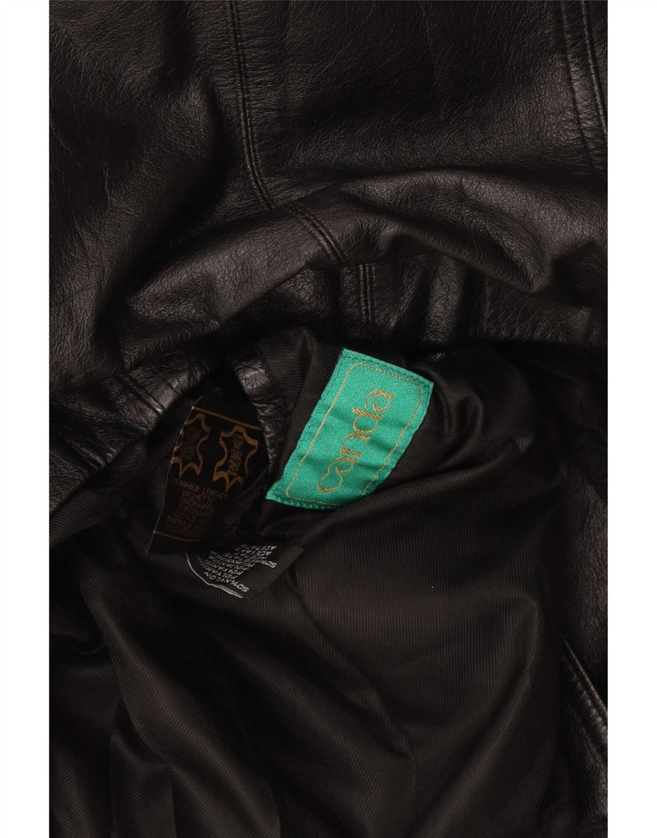 Canda Mens Oversized Leather Coat UK 18 XL Black