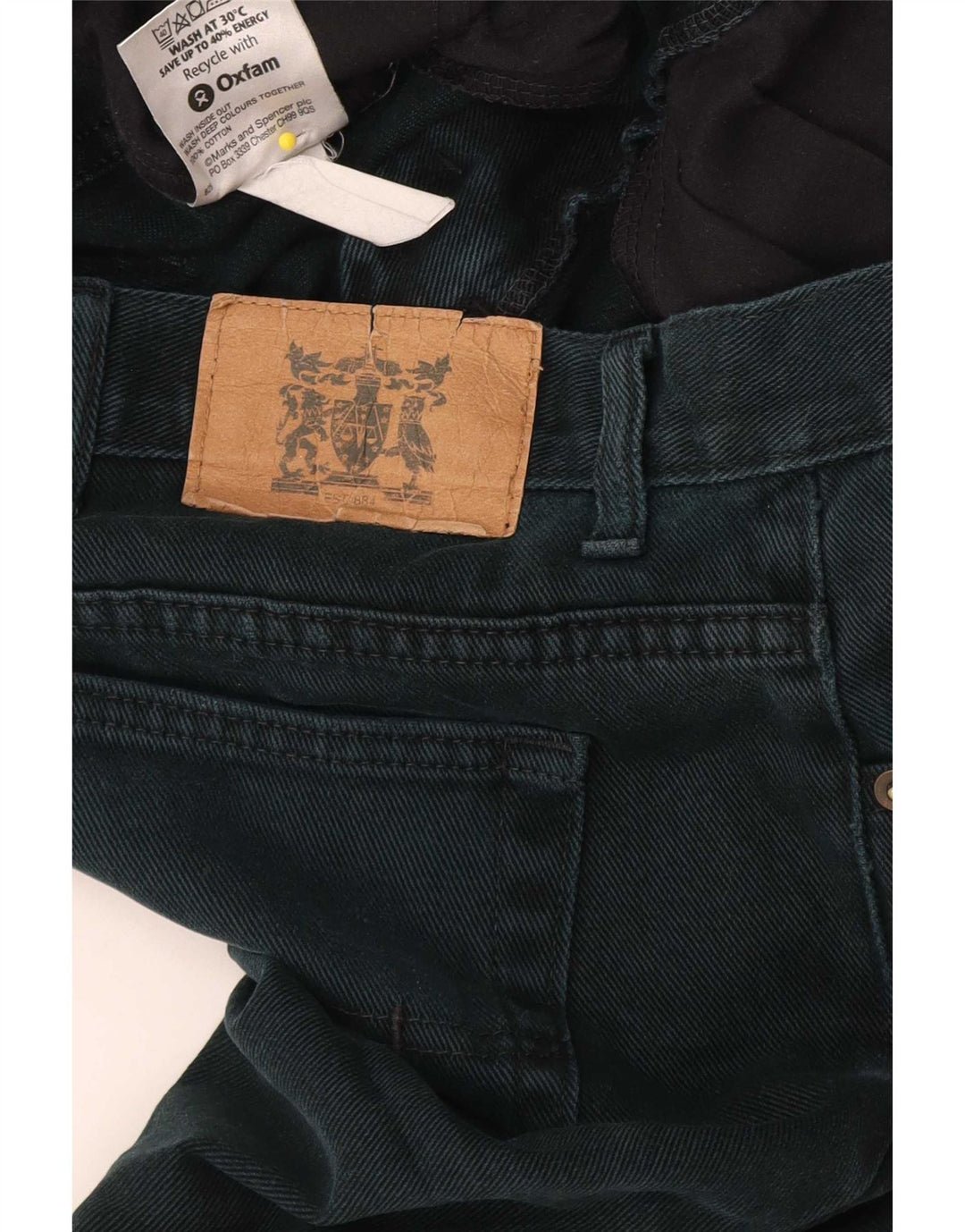 Jeans dritti da uomo Marks & Spencer W38 L29 cotone nero