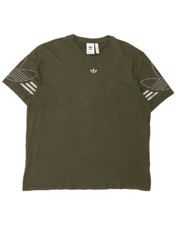 T-shirt grafica da uomo Adidas Top XL in cotone verde