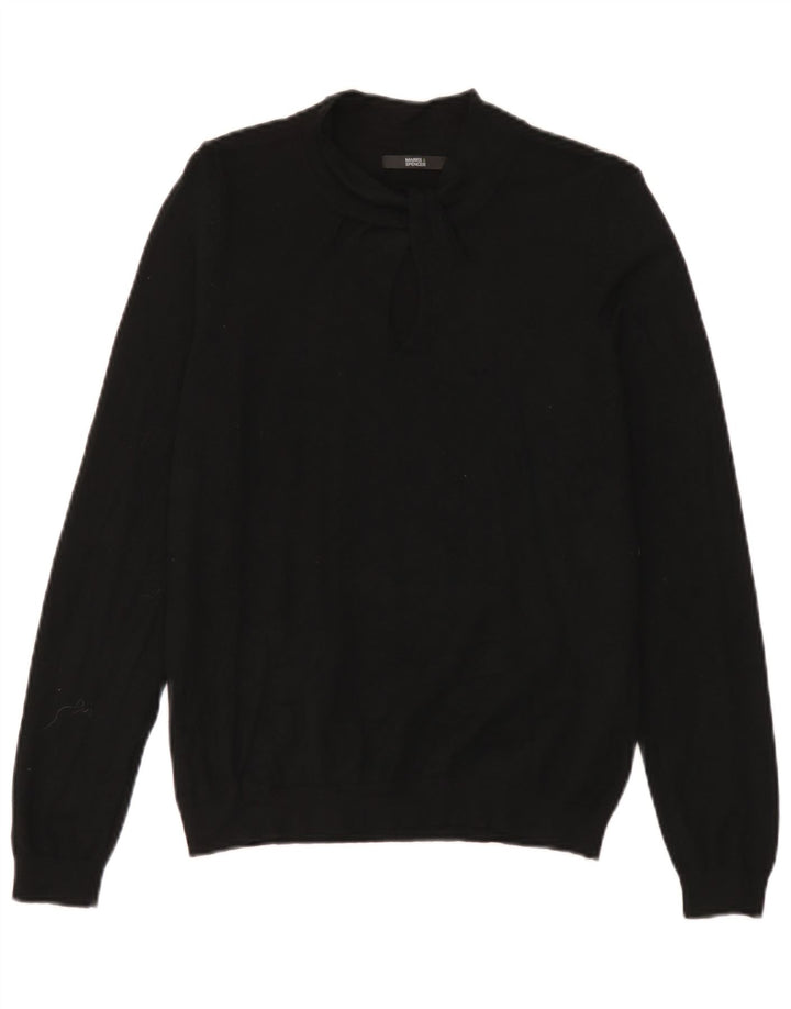 Maglione maglione a collo alto da donna Marks & Spencer UK 14 medio nero