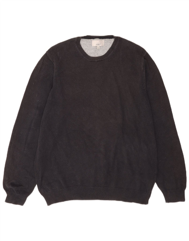 Maglione maglione girocollo da uomo Marks & Spencer vestibilità regolare grande blu navy