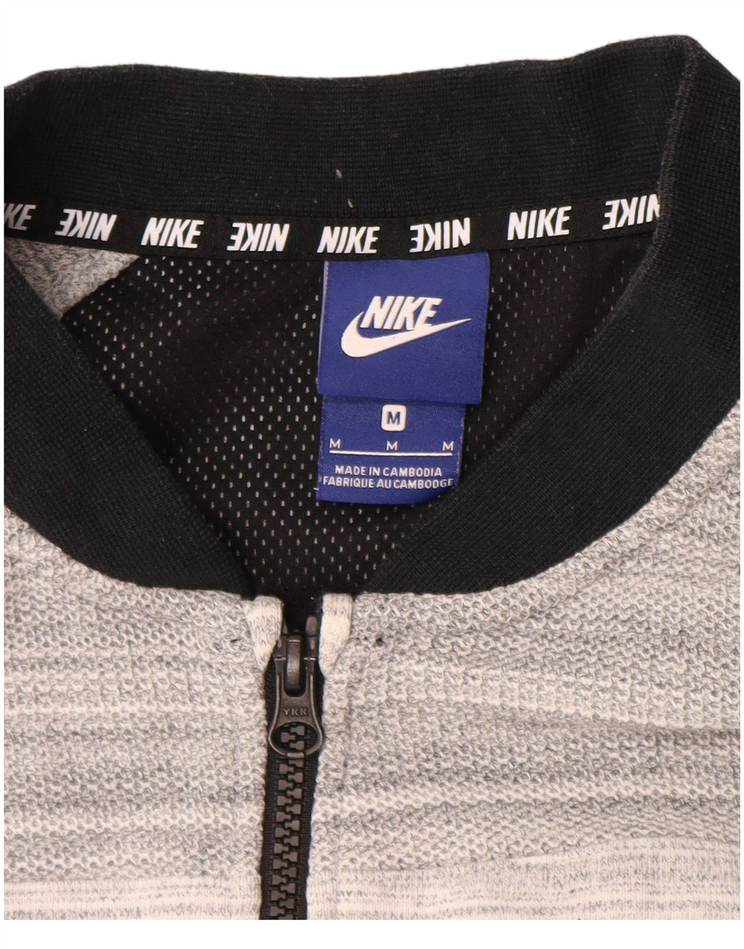 Giacca da tuta da uomo NIKE in cotone a righe grigio medio