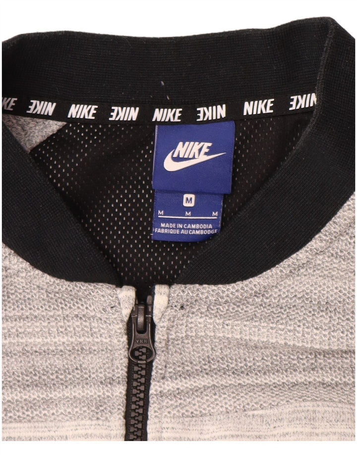 Giacca da tuta da uomo NIKE in cotone a righe grigio medio