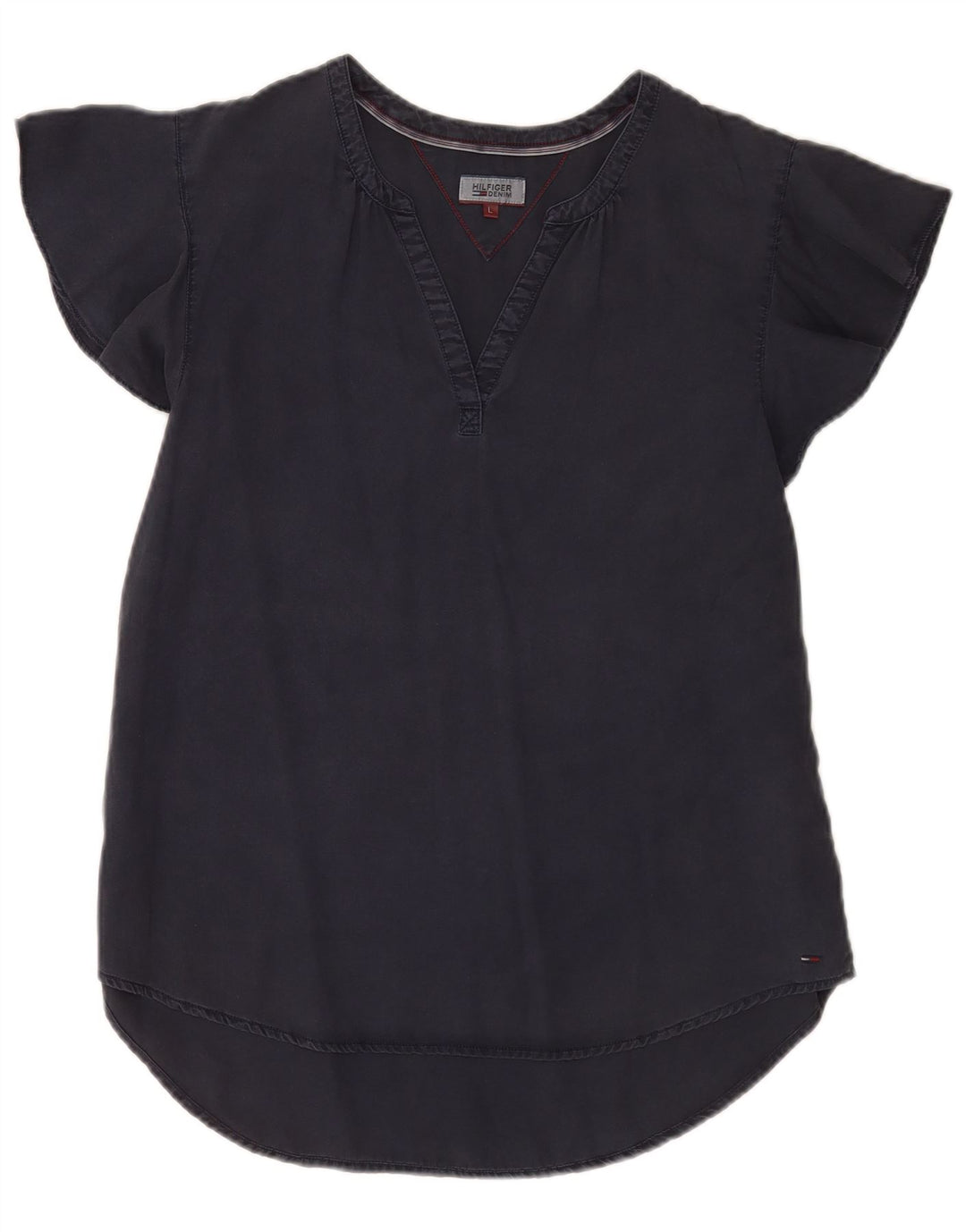 Camicetta da donna Tommy Hilfiger Top UK 14 Large Lyocell blu navy