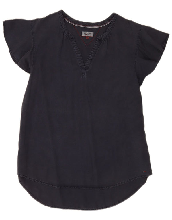 Camicetta da donna Tommy Hilfiger Top UK 14 Large Lyocell blu navy