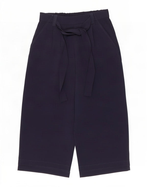 Pantaloni capri da donna Zara a gamba larga piccoli W28 L22 poliestere blu navy