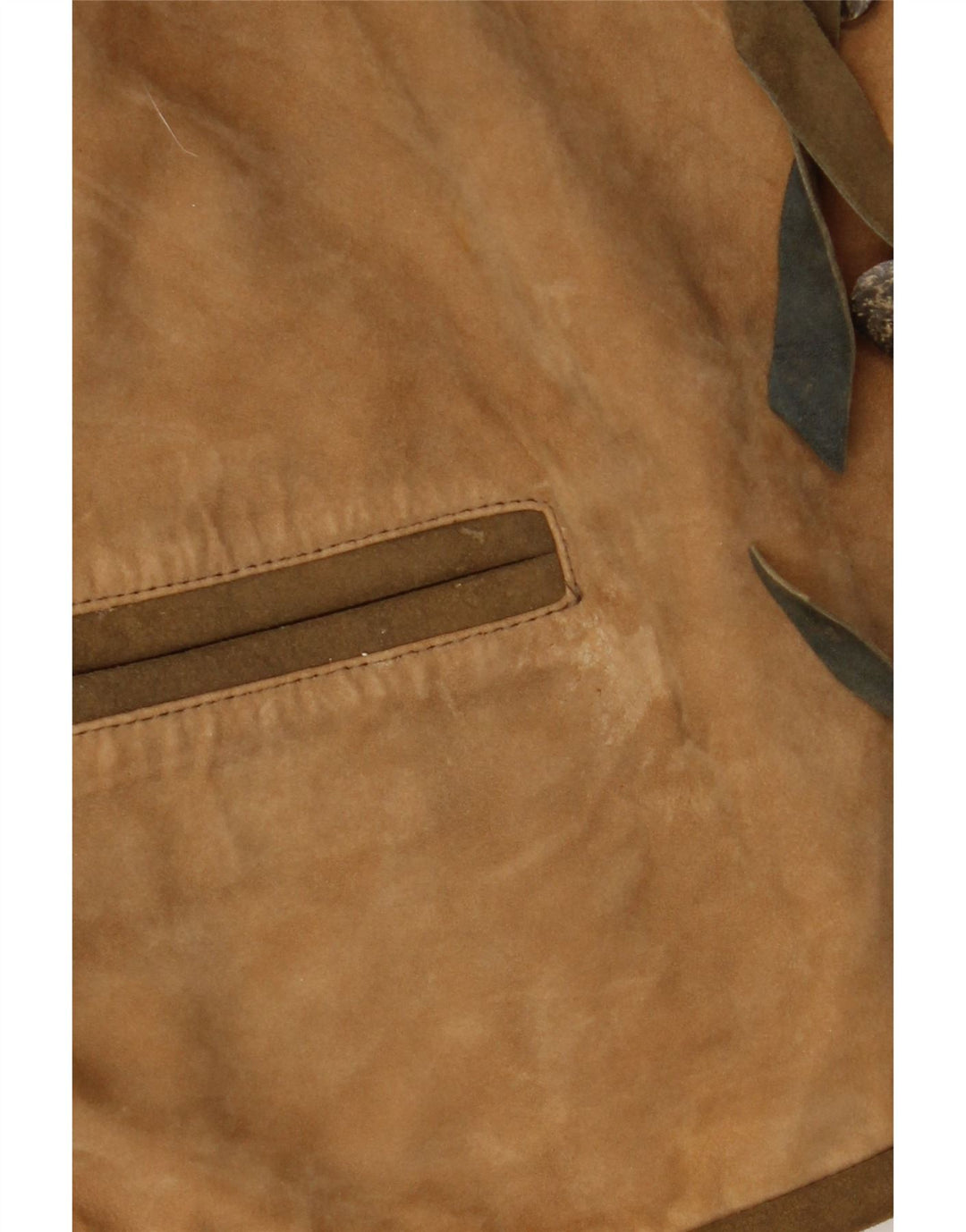Giacca vintage in pelle scamosciata Trachten da donna EU 36 piccola in pelle beige