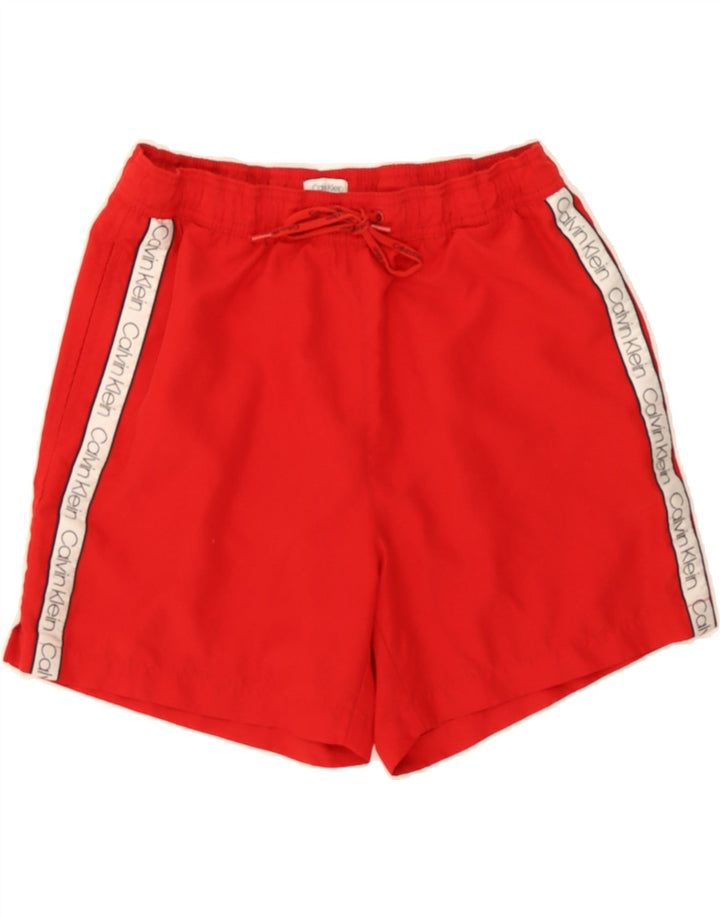 CALVIN KLEIN Mens Graphic Swimming Shorts Medium  Red Vintage Calvin Klein and Second-Hand Calvin Klein from Messina Hembry 