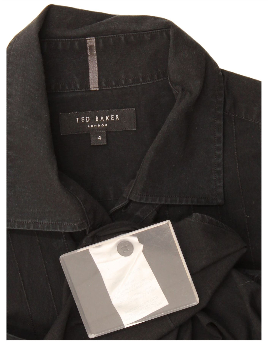Ted Baker Camicia a maniche corte da uomo taglia 4 grande in cotone nero