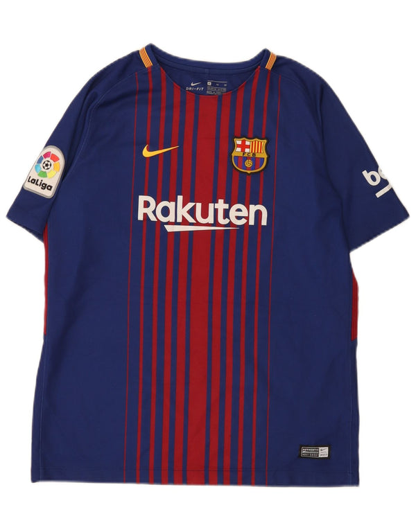 T-shirt grafica da ragazzo Nike Barcelona Top 13-14 anni XL a righe blu