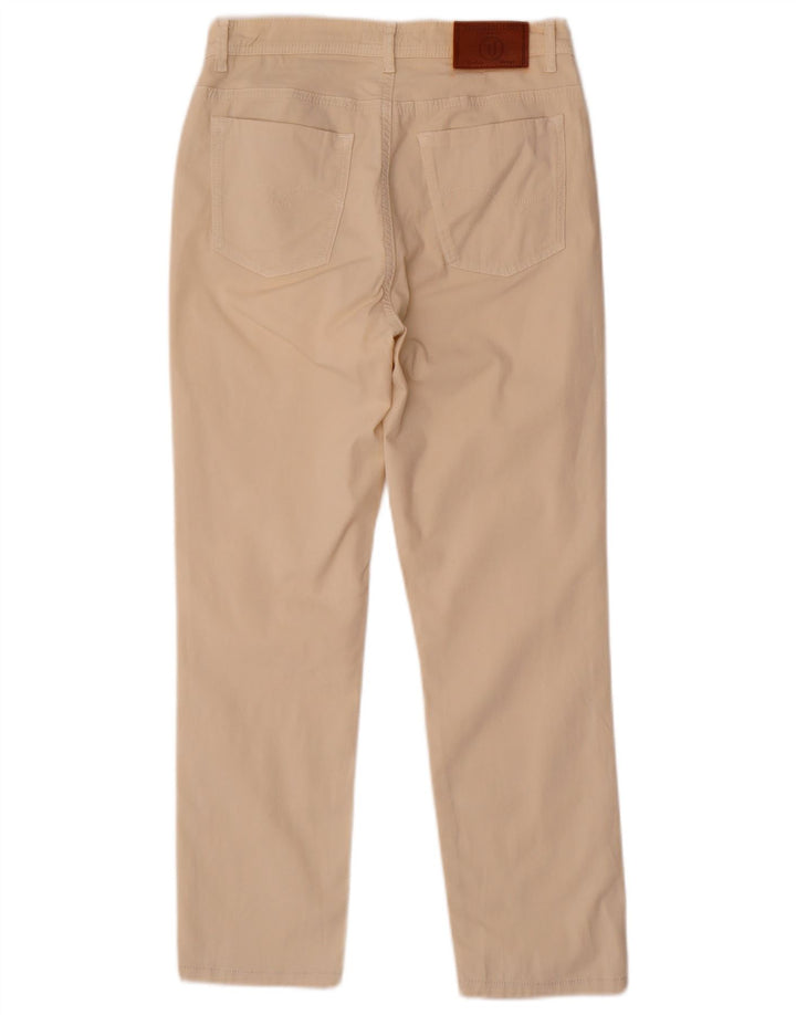 Pantaloni Cropped Donna Trussardi Slim IT 42 Medio W28 L25 Cotone Beige