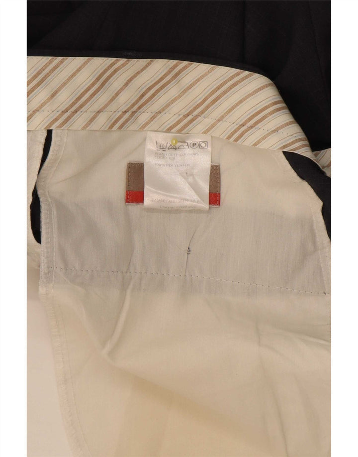 Pantaloni da abito dritti da uomo Marks & Spencer W38 L33 poliestere blu navy
