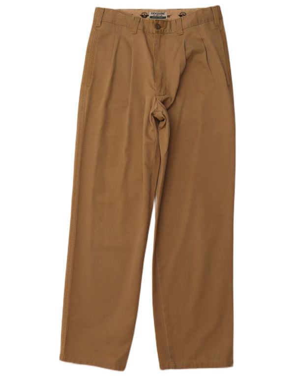 DOCKERS Pantaloni chino con pegging da uomo kaki W30 L32 in cotone beige