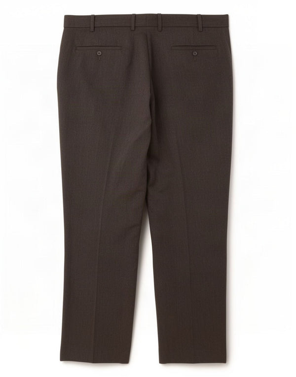 Pantaloni da abito dritti da uomo Marks & Spencer W40 L29 Lana vergine marrone