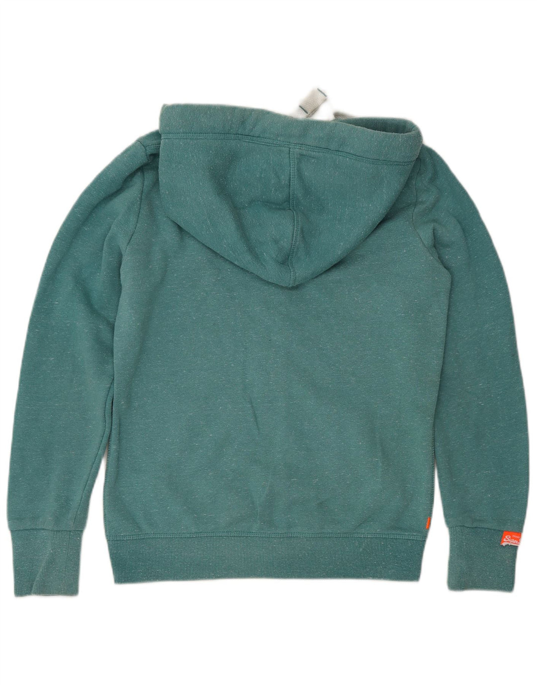 Maglione con cappuccio e zip da uomo Superdry in cotone screziato verde medio