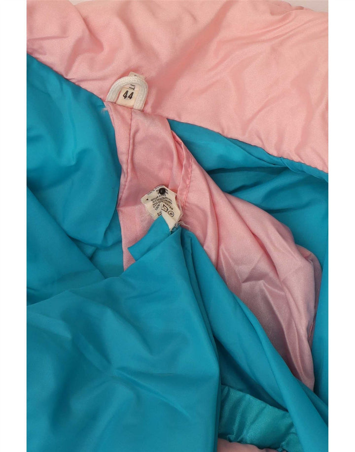 Giacca a vento da donna vintage IT 44 Poliestere color block blu medio