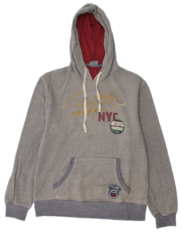 Felpa con cappuccio grafica da uomo Lotto XL in cotone grigio