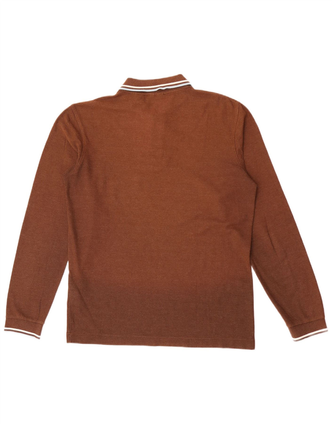 Polo da uomo a maniche lunghe Fila in cotone marrone medio