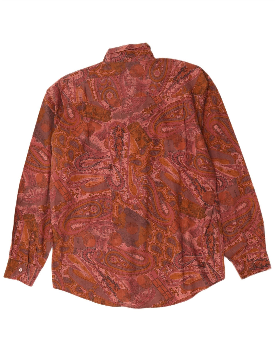 Camicia vintage da uomo grande motivo cachemire rosa