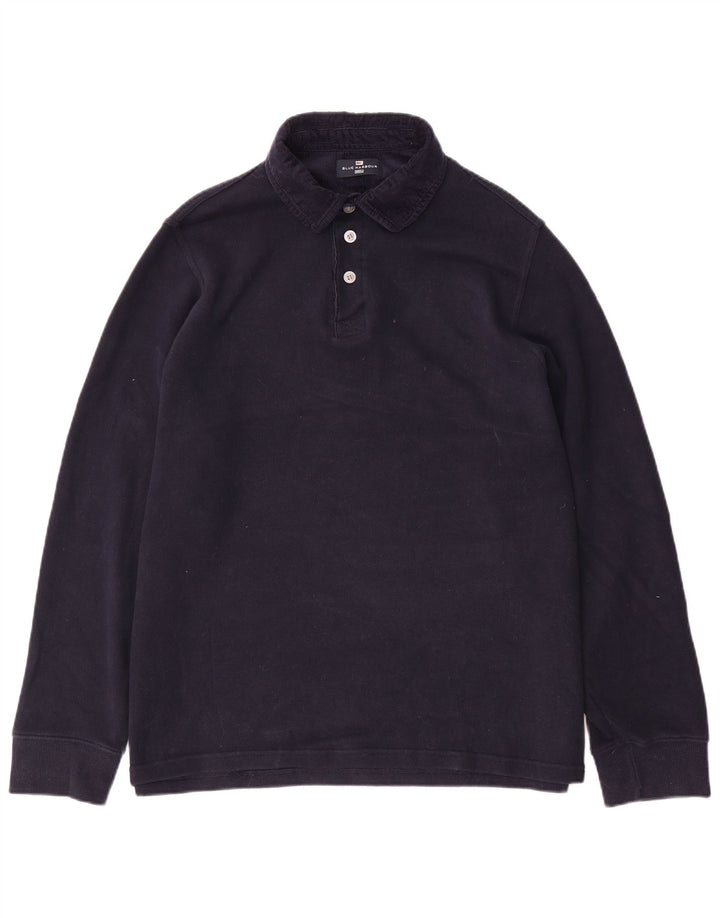 Polo a maniche lunghe da uomo Marks & Spencer Blue Harbour grande blu navy